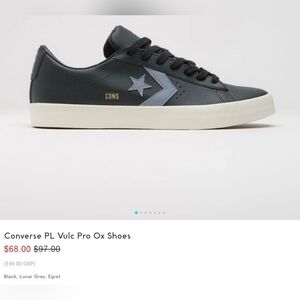 NWT Converse CONS Pro Leather Vulc Pro 'Black Lunar Grey' In Size M5/W7